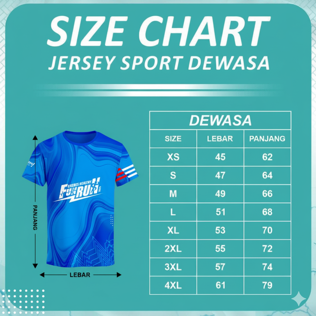 Ukuran Jersey Dewasa